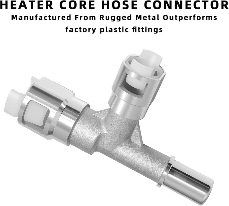 QSRUN 800-413HP HVAC Metal Heater Inlet Hose Tee Connector, 3-Way Cooling Water Pipe Joint for Select Cadillac/Chevrolet/GMC Models, OE15055343 - Image 4